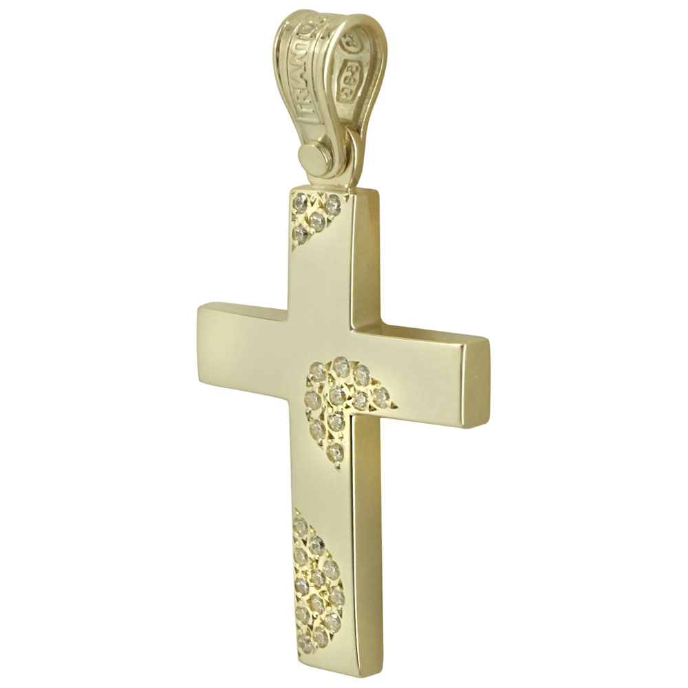 Σταυρός Βάπτισης Κ14 Κίτρινος Χρυσός Γυναικείος ΤΡΙΑΝΤΟΣ ST1953