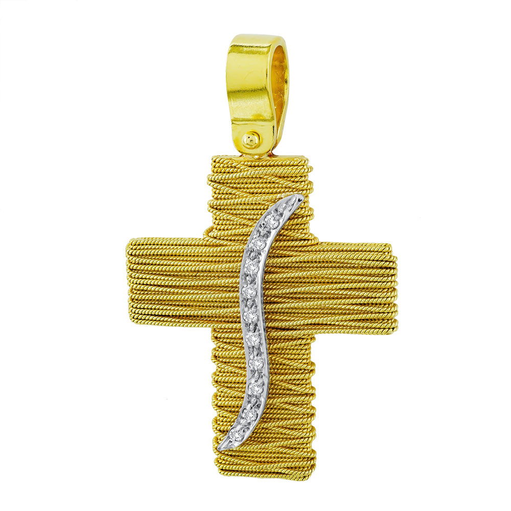 Σταυρός Βάπτισης 18 Καρατίων Κίτρινος Χρυσός Γυναικείος ST609
