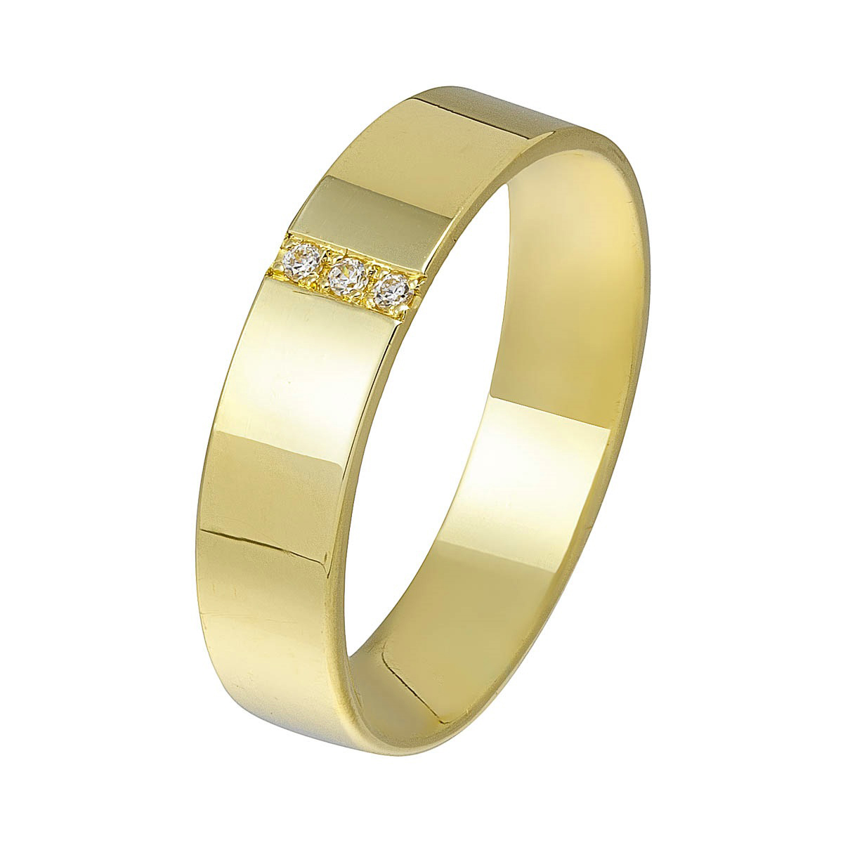 Κίτρινη Χρυσή Βέρα Γάμου με ή χωρίς Πέτρες WR101 k14 zircon