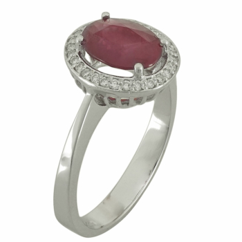 Λευκόχρυσο Δαχτυλίδι Ροζέτα Κ18 με Διαμάντια Brilliant R18684