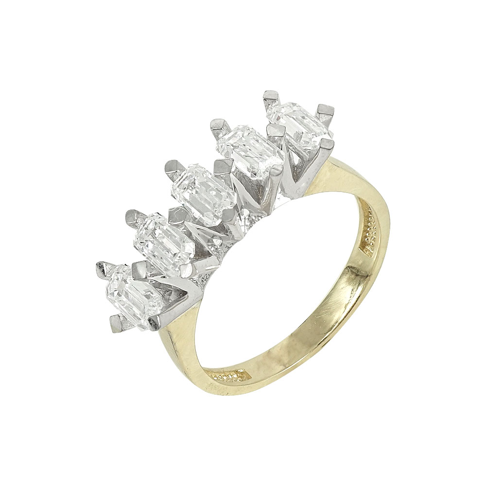 Δίχρωμο Χρυσό Δαχτυλίδι Σειρέ Κ14 DX91616