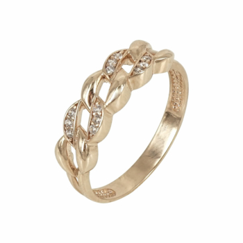 Ροζ Χρυσό Δαχτυλίδι με Πέτρες Κ14 DX617