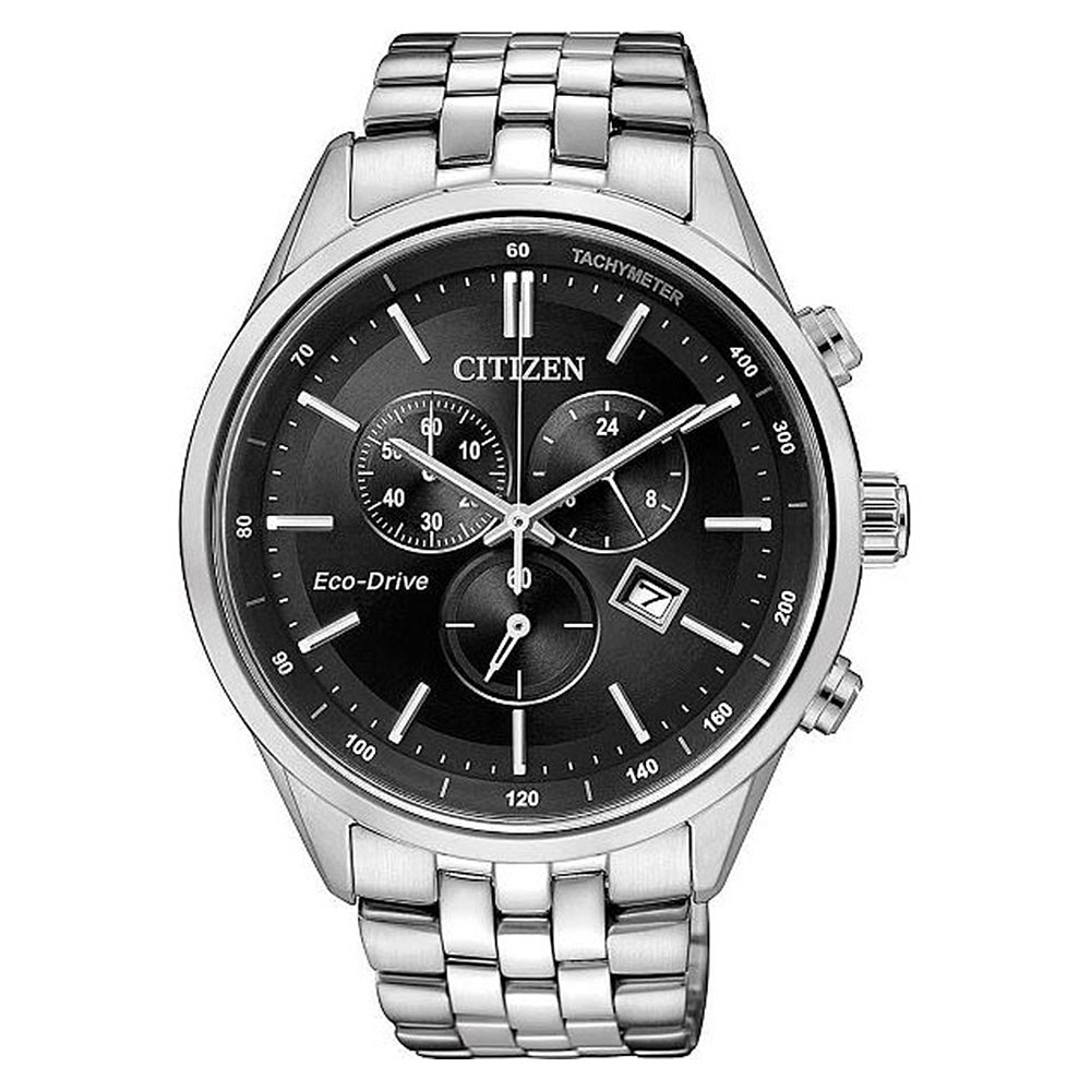 CITIZEN Eco Drive Classic Chronograph Silver Stainless Steel Bracelet AT2141-87E