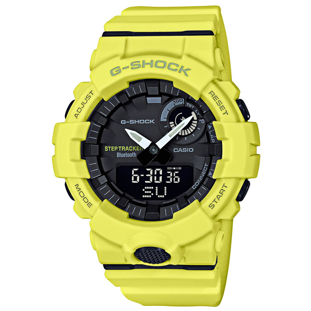 CASIO G-Shock Step Tracker Yellow Rubber Strap GBA-800-9AER
