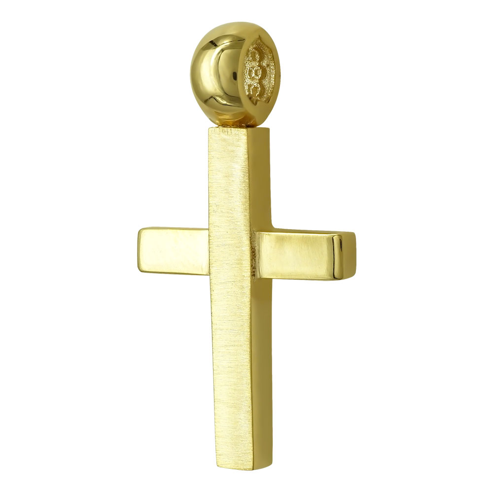 Σταυρός Βάπτισης Ανδρικός Σε Κίτρινο Χρυσό 14 Καρατίων ST2409