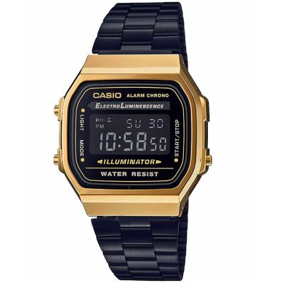 CASIO Collection Black Stainless Steel Braelet A-168WEGB-1BEF