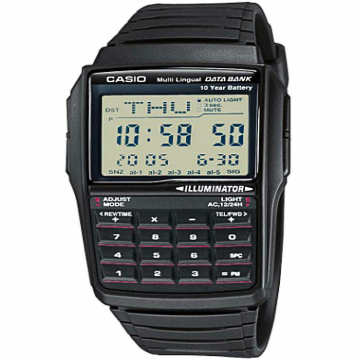 CASIO Collection Databank Black Rubber Strap DBC-32-1AE