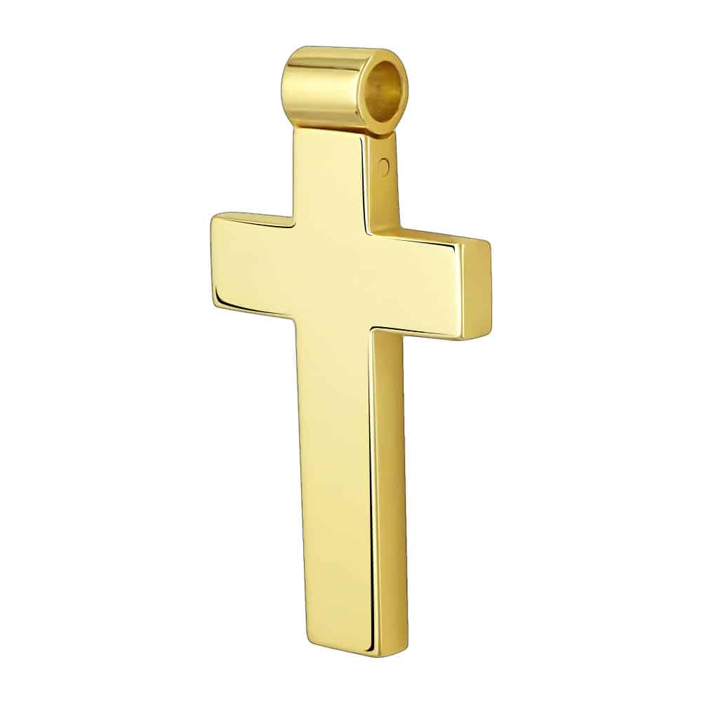 Σταυρός Βάπτισης Ανδρικός Σε Κίτρινο Χρυσό 18 Καρατίων ST2299