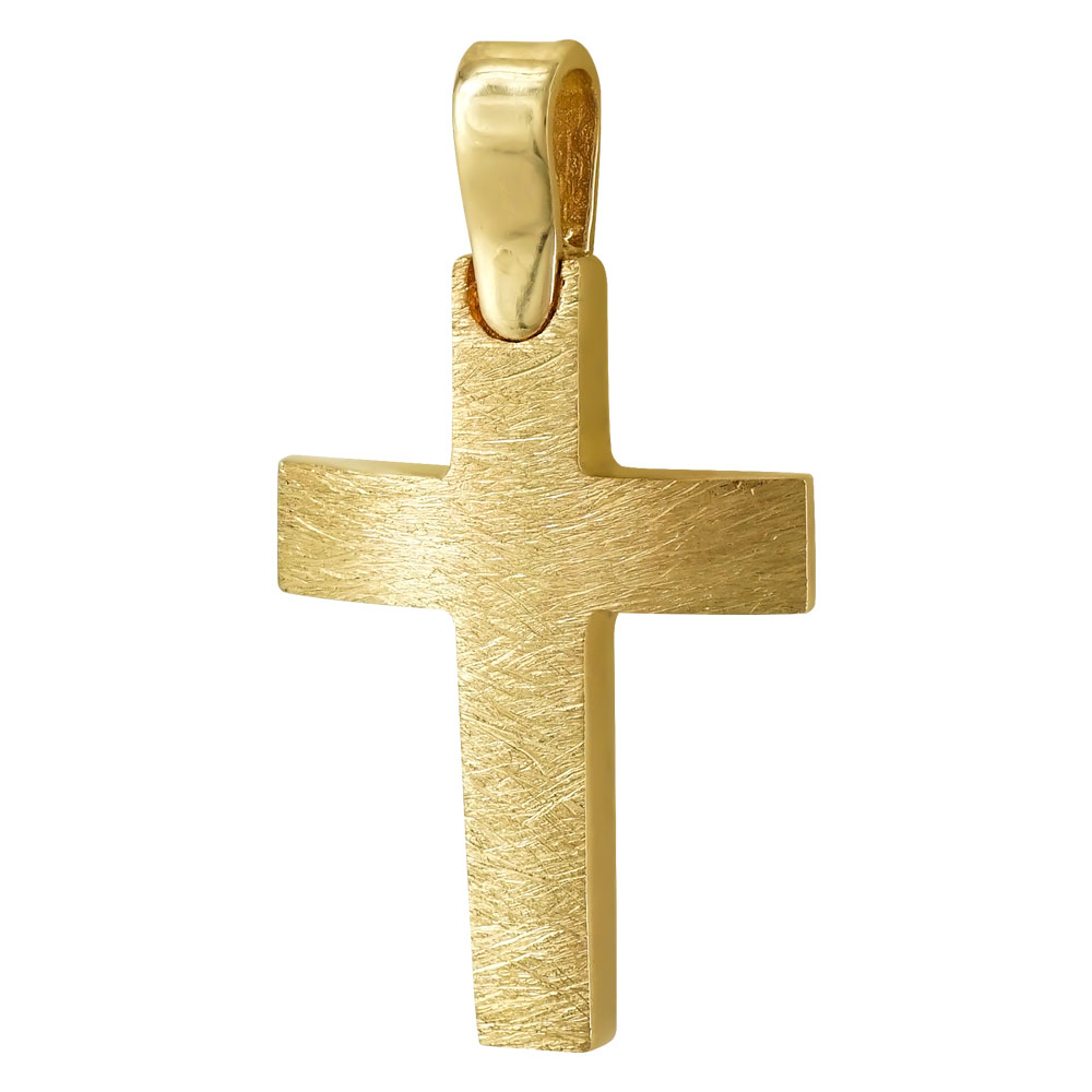 Σταυρός Βάπτισης Ανδρικός Σε Κίτρινο Χρυσό 14 Καρατίων ST93387