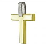 Σταυρός Βάπτισης Ανδρικός Σε Δίχρωμο Χρυσό 14 Καρατίων ST2444
