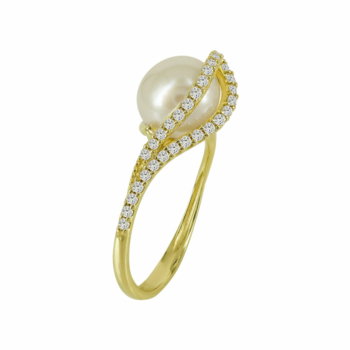 Κίτρινο Χρυσό Δαχτυλίδι Με Μαργαριτάρι Κ14 DX94163
