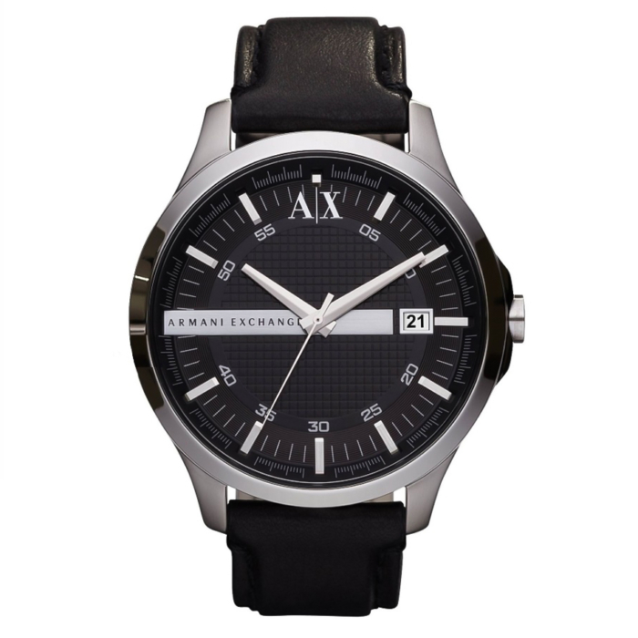 ARMANI EXCHANGE Hampton Black Leather Strap AX2101