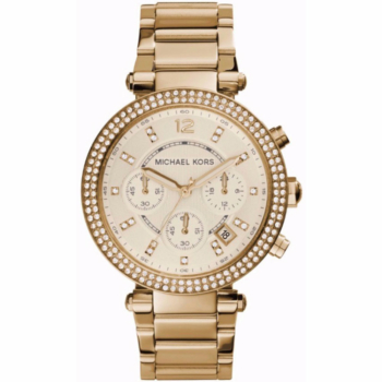 MICHAEL KORS Parker Crystals Gold Stainless Steel Chronograph MK5354