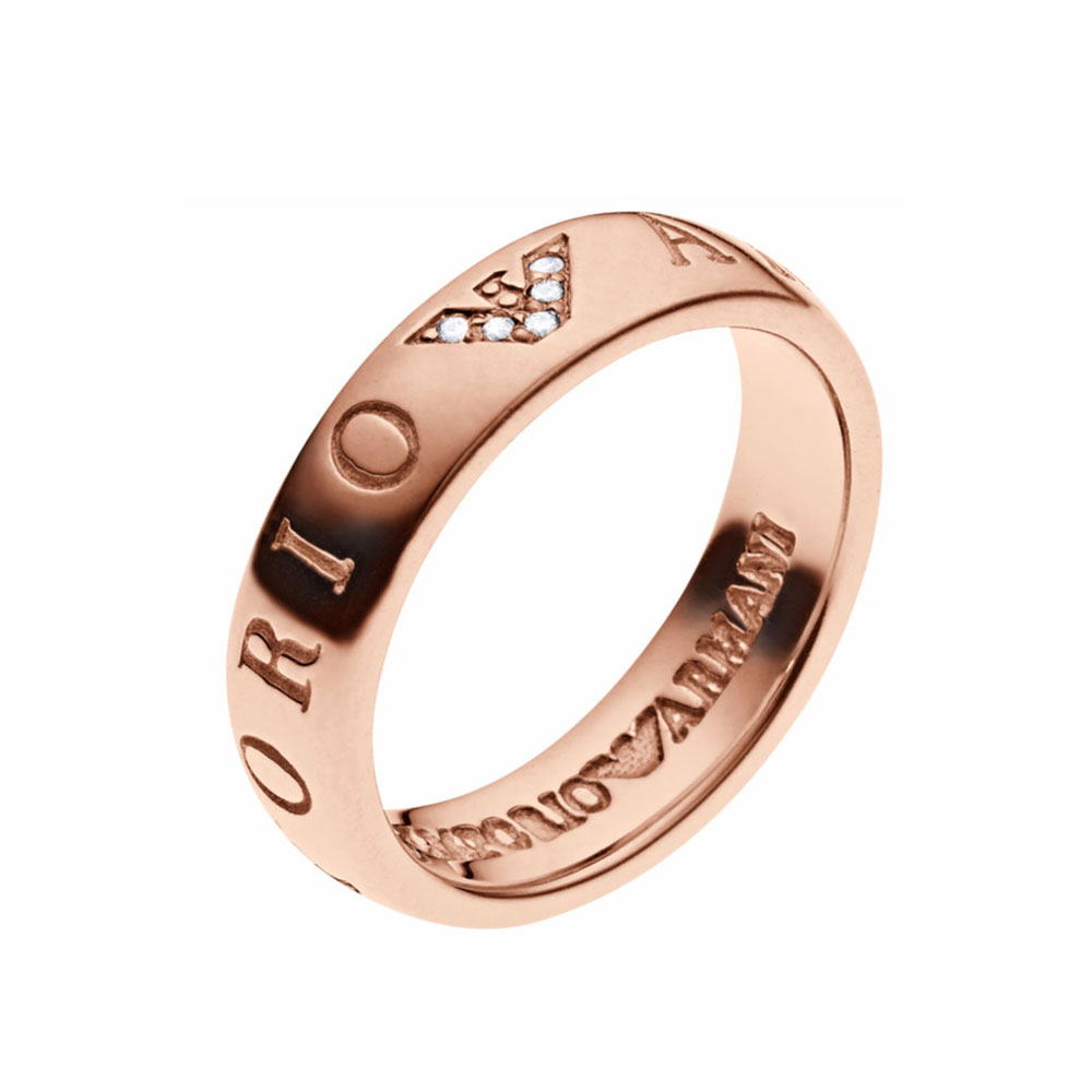 EMPORIO ARMANI Γυναικείο Δαχτυλίδι Από Ροζ Επιχρυσωμένο Ατσάλι EG3146221
