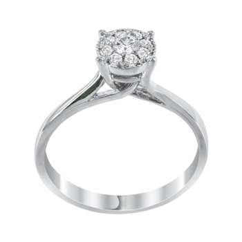 Μονόπετρο Δαχτυλίδι Με Διαμάντια Brilliant Από Λευκόχρυσο Κ18 R19716