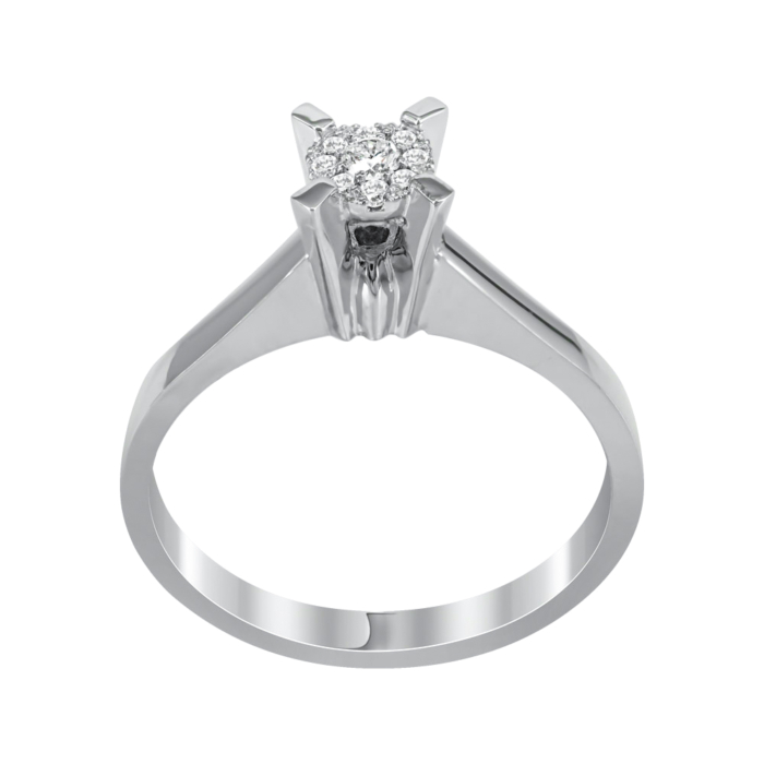 Μονόπετρο Δαχτυλίδι Με Διαμάντια Brilliant Από Λευκόχρυσο Κ18 R20708