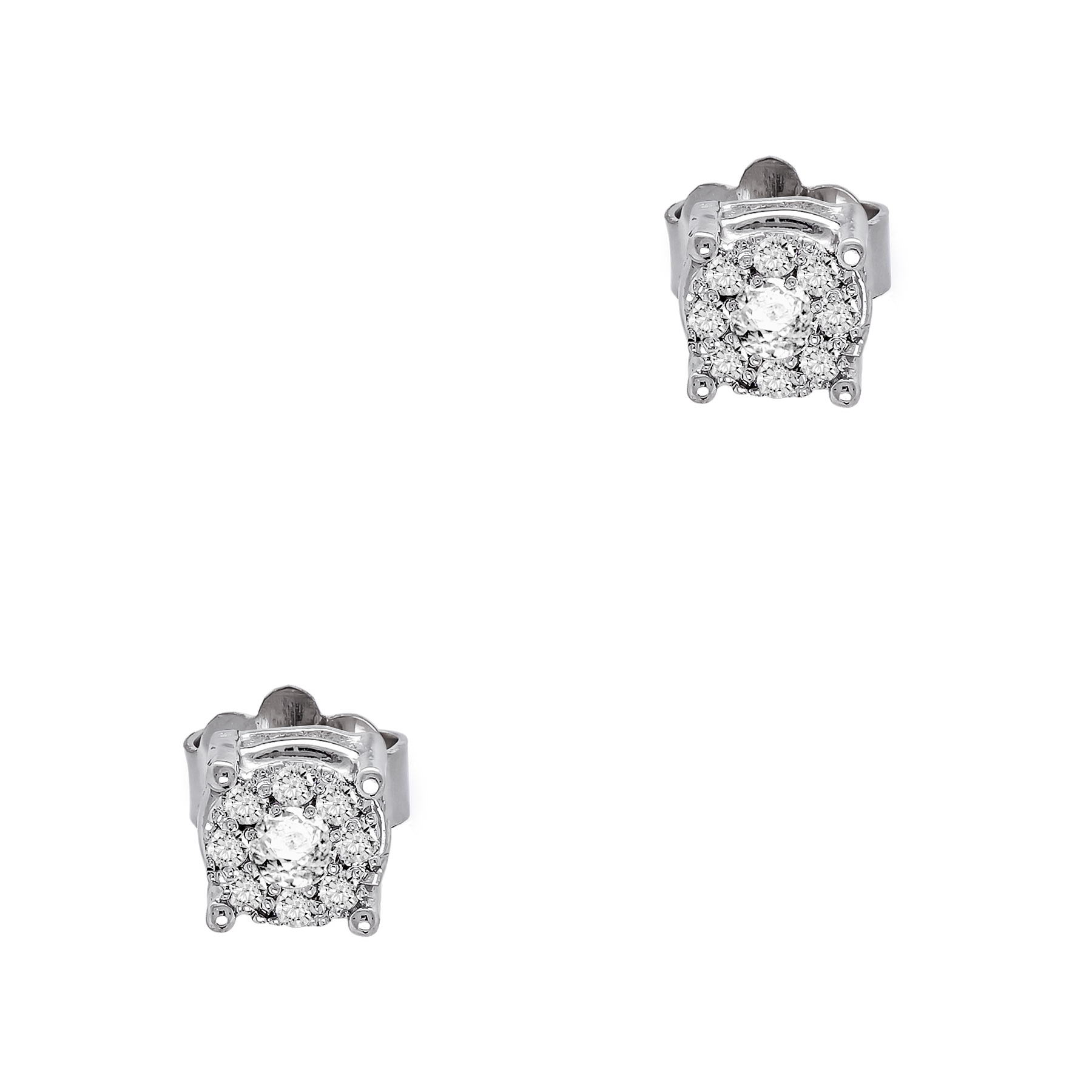 Σκουλαρίκια Μονόπετρα Με Διαμάντια Brilliant Από Λευκόχρυσο Κ18 E7804