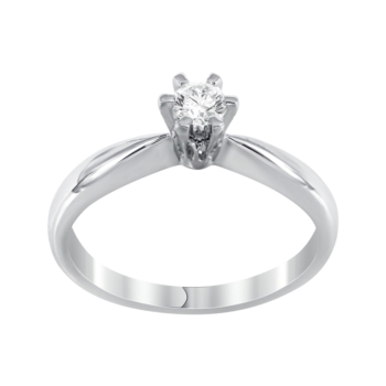 Μονόπετρο Δαχτυλίδι Με Διαμάντια Brilliant Από Λευκόχρυσο Κ18 DDX239