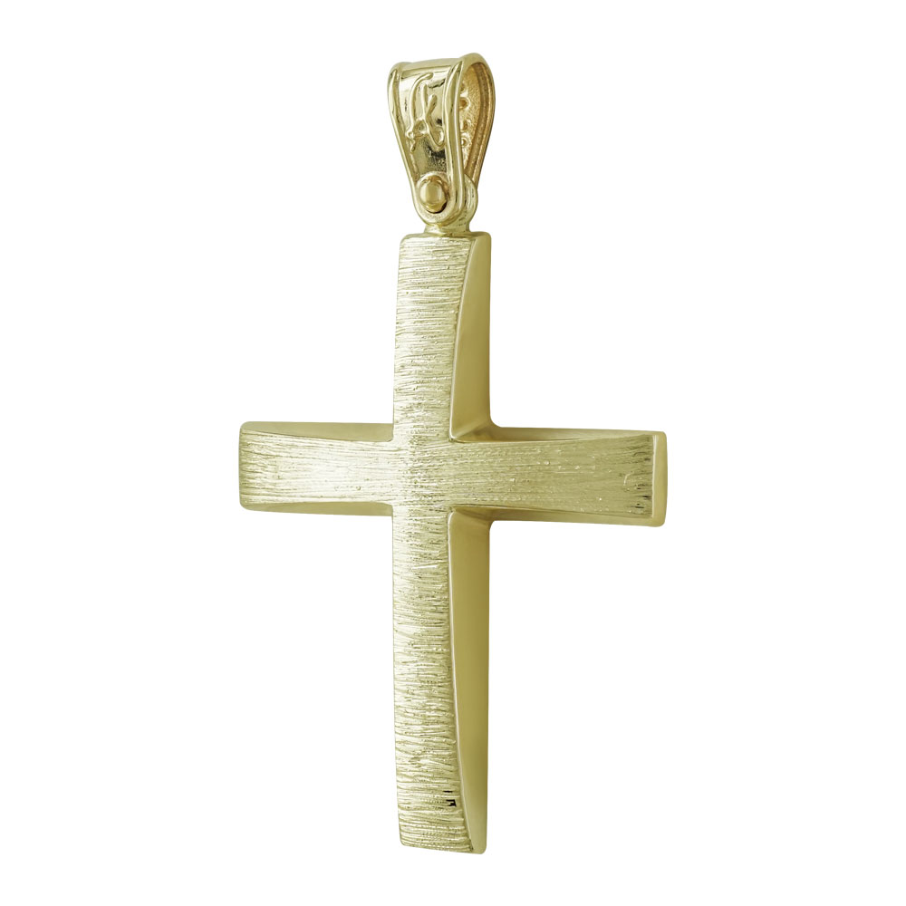 Σταυρός Βάπτισης Ανδρικός Σε Κίτρινο Χρυσό 14 Καρατίων ST2535