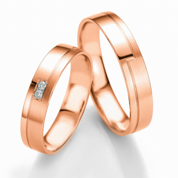 Ροζ Χρυσή Βέρα Γάμου Breuning με ή χωρίς Πέτρες WR304R