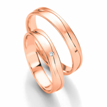 Ροζ Χρυσή Βέρα Γάμου Breuning με ή χωρίς Πέτρες WR305R