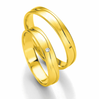 Κίτρινη Χρυσή Βέρα Γάμου Breuning με ή χωρίς Πέτρες WR305