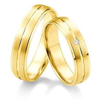 Κίτρινη Χρυσή Βέρα Γάμου Breuning με ή χωρίς Πέτρες WR306