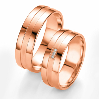 Ροζ Χρυσή Βέρα Γάμου Breuning με ή χωρίς Πέτρες WR308R