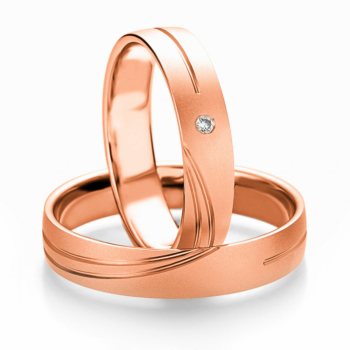 Ροζ Χρυσή Βέρα Γάμου Breuning με ή χωρίς Πέτρες WR309R