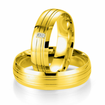Κίτρινη Χρυσή Βέρα Γάμου Breuning με ή χωρίς Πέτρες WR312