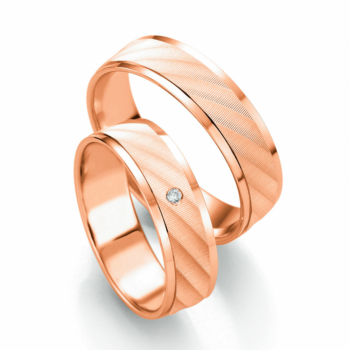 Ροζ Χρυσή Βέρα Γάμου Breuning με ή χωρίς Πέτρες WR313R