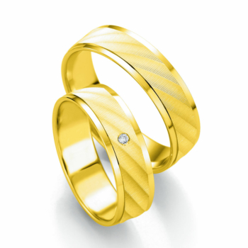 Κίτρινη Χρυσή Βέρα Γάμου Breuning με ή χωρίς Πέτρες WR313
