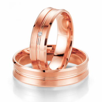 Ροζ Χρυσή Βέρα Γάμου Breuning με ή χωρίς Πέτρες WR316R