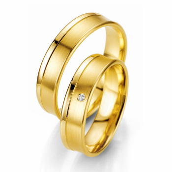 Κίτρινη Χρυσή Βέρα Γάμου Breuning με ή χωρίς Πέτρες WR318