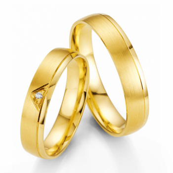 Κίτρινη Χρυσή Βέρα Γάμου Breuning με ή χωρίς Πέτρες WR319