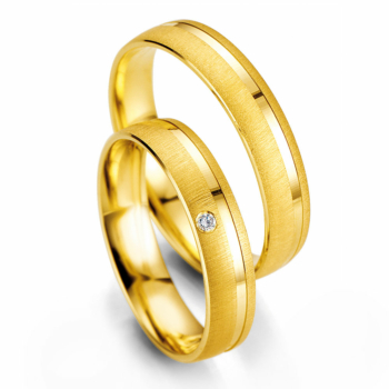 Κίτρινη Χρυσή Βέρα Γάμου Breuning με ή χωρίς Πέτρες WR320