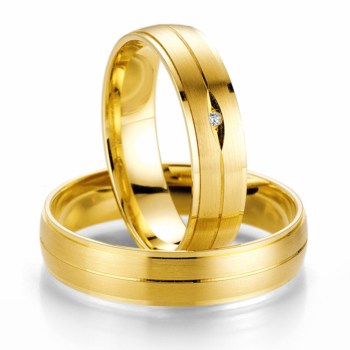 Κίτρινη Χρυσή Βέρα Γάμου Breuning με ή χωρίς Πέτρες WR321