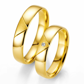 Κίτρινη Χρυσή Βέρα Γάμου Breuning με ή χωρίς Πέτρες WR323