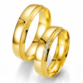 Κίτρινη Χρυσή Βέρα Γάμου Breuning με ή χωρίς Πέτρες WR325