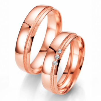 Ροζ Χρυσή Βέρα Γάμου Breuning με ή χωρίς Πέτρες WR325R