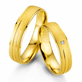 Κίτρινη Χρυσή Βέρα Γάμου Breuning με ή χωρίς Πέτρες WR327