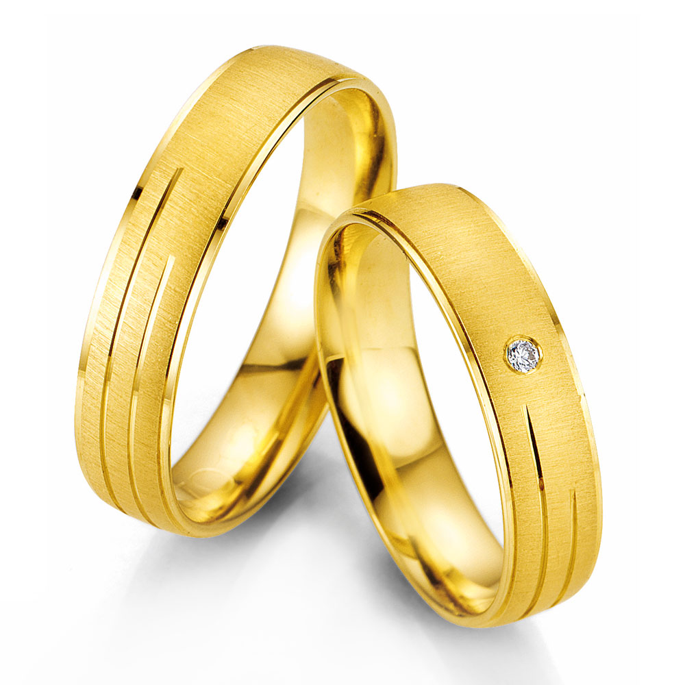 Κίτρινη Χρυσή Βέρα Γάμου Breuning με ή χωρίς Πέτρες WR327 xoris_petra k14