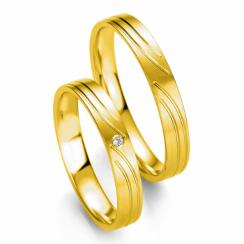Κίτρινη Χρυσή Βέρα Γάμου Breuning με ή χωρίς Πέτρες WR328