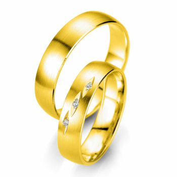 Κίτρινη Χρυσή Βέρα Γάμου Breuning με ή χωρίς Πέτρες WR329