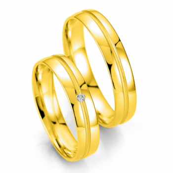 Κίτρινη Χρυσή Βέρα Γάμου Breuning με ή χωρίς Πέτρες WR330
