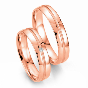 Ροζ Χρυσή Βέρα Γάμου Breuning με ή χωρίς Πέτρες WR330R