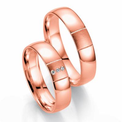Ροζ Χρυσή Βέρα Γάμου Breuning με ή χωρίς Πέτρες WR331R