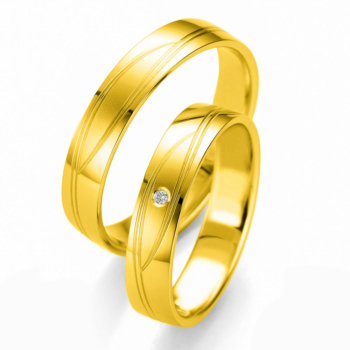 Κίτρινη Χρυσή Βέρα Γάμου Breuning με ή χωρίς Πέτρες WR332