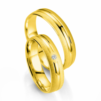 Κίτρινη Χρυσή Βέρα Γάμου Breuning με ή χωρίς Πέτρες WR334