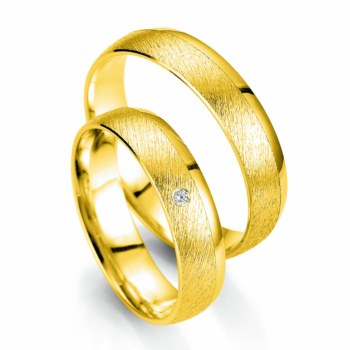 Κίτρινη Χρυσή Βέρα Γάμου Breuning με ή χωρίς Πέτρες WR335